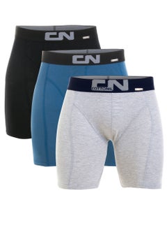 Bundle Of Three Plain Comfy Long Boxer