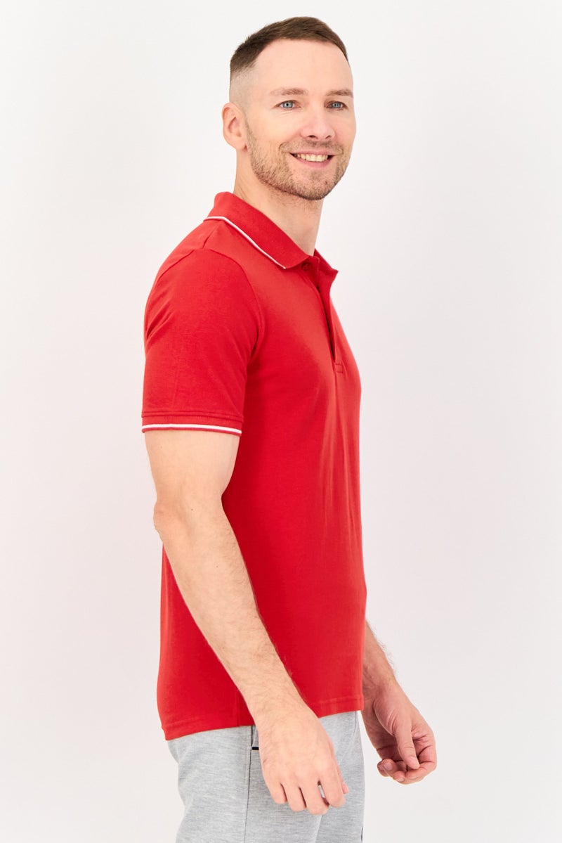 PUMA Men Sportswear Fit Short Sleeves Outdoor Polo Shirt, Red - Image 3