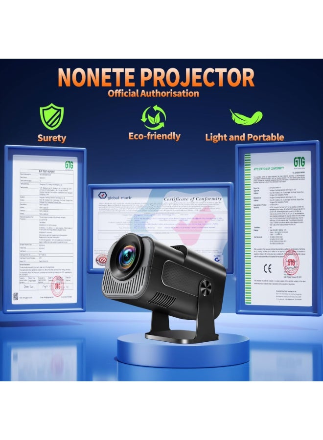 Mini Projector 1080P Full HD, 4K Projector with 180° Rotation, Portable Projector WiFi 6 & Bluetooth 5.2 Support,Featuring Auto Keystone Correction,HDMI/USB Connectivity Projector Black - Image 2