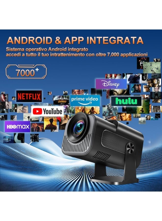 Mini Projector 1080P Full HD, 4K Projector with 180° Rotation, Portable Projector WiFi 6 & Bluetooth 5.2 Support,Featuring Auto Keystone Correction,HDMI/USB Connectivity Projector Black - Image 4