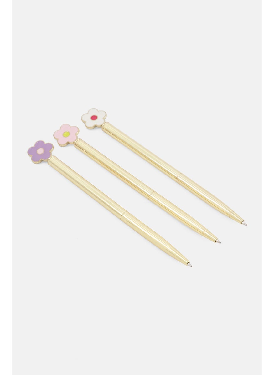 VOTUM - 3Pcs Floral Pen Set, Gold Combo - Image 1
