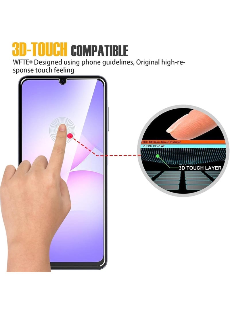 Muzz Screen Protector Compatible With Samsung Galaxy A07 HD Full Coverage Round Edge Scratch Resistant Bubble Free 9H Hardness Premium Quality Tempered Glass Transparent Samsung Galaxy A07 - Image 3