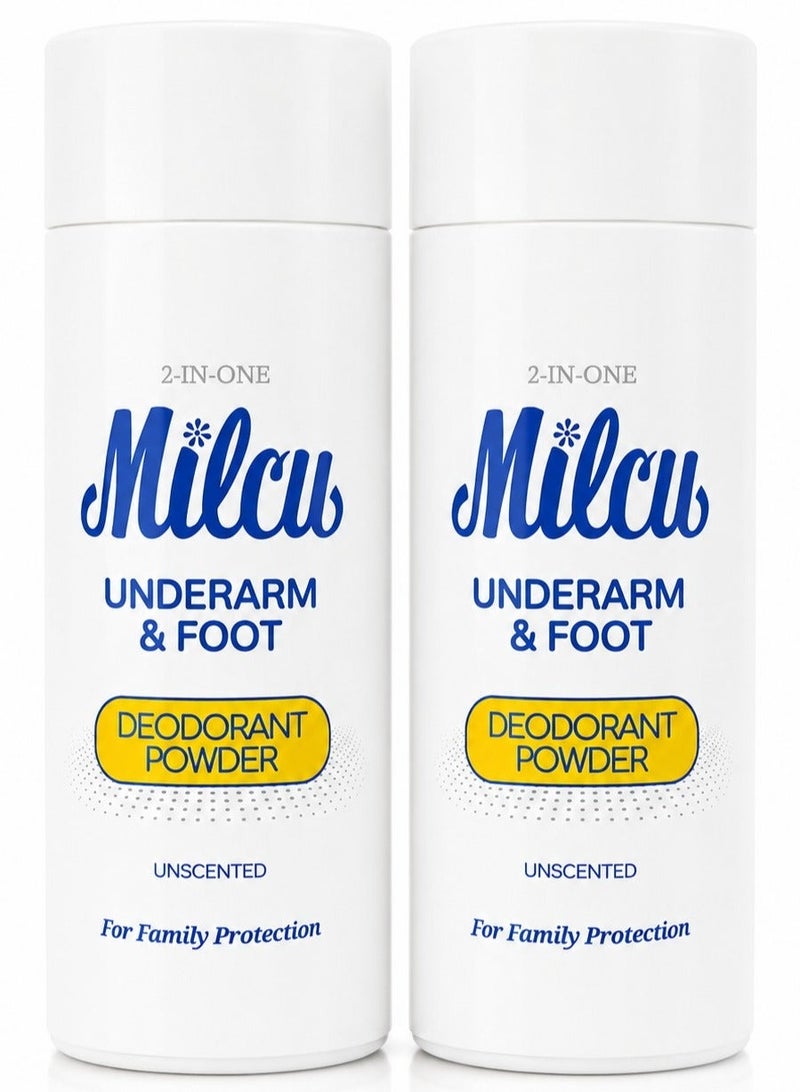Milcu 2 Pieces Of Milcu 2-in-1 Underarm & Foot Deodorant Powder 2X40g - Image 1