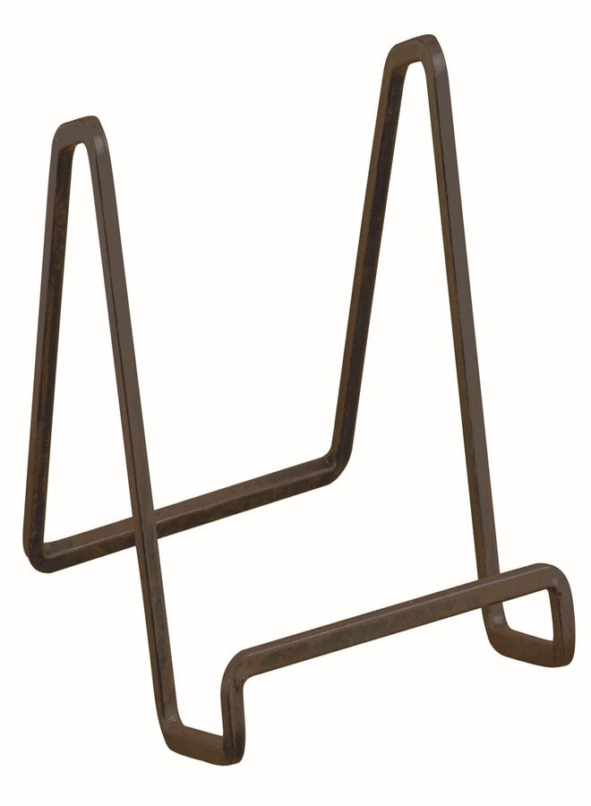 Tripar Square Metal Wire Stand, Mahogany Finish (3-Inch Depth) Tabletop Easel Sleek & Modern Look - Perfect for Books, Plates, Photos & More - Image 1