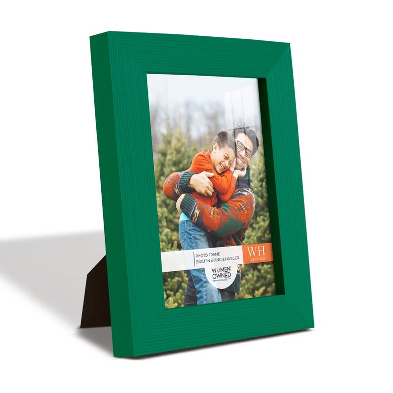 Renditions Gallery 35x5 inch Picture Frame Modern Style Wood Pattern and High Definition Glass Ready for Wall and Tabletop Photo Display Green Frame