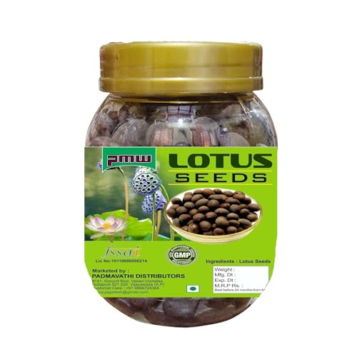 Pmw - New Jar Pack - Kamal Gatta - Natural Raw Lotus Seed - for Laxmi Havan & Pujan - 108 Seeds - Kamal Gatta Seed - Image 1