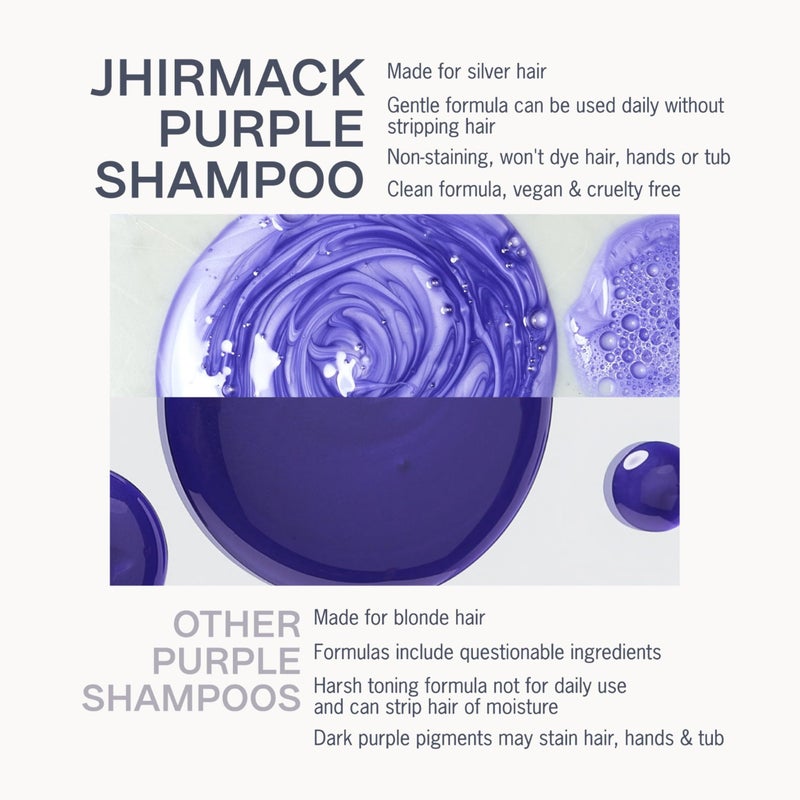 Jhirmack Silver Brightening Purple Shampoo Set of 4 for all types of silver, grey, and blonde hair - Image 5