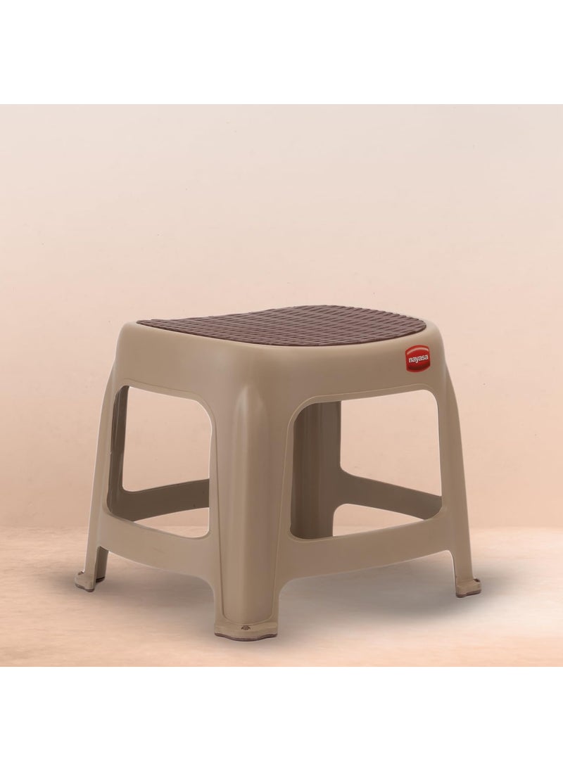 NAYASA Nayasa Net Patla| Durable Stool for Home | Light Weight Stool | Multipurpose Stool | Stool for Kitchen and Bathroom | Beige (505)  - Image 2