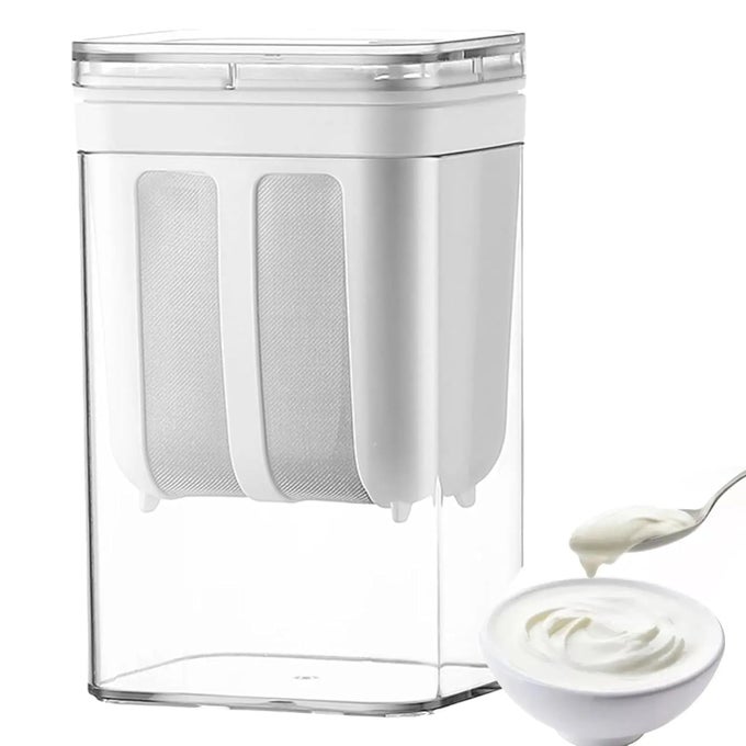 1100 ML GREEK YOGURT STRAINER HUNG CURD STRAINER BOX CURD MAKER FOR CHEESE MAKER HUNG CURD MAKER FOR HOMEMADE CHEESE SOYBEAN MILK FRUIT JUICES PANEER