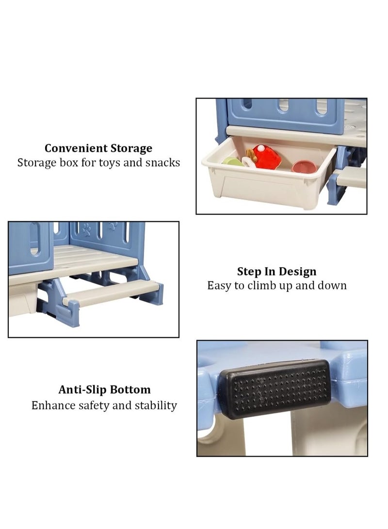 NNC PETS Dog bed with Ladder, Anti-slip bottom, and storage box for small and medium-sized dogs, Plastic moisture-proof pet bed for all seasons, Comfortable dog bed 82 cm (Blue) - Image 3