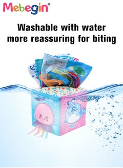 MEBEGIN Baby Tissue Box Toy with Rustling and Squeaky Sounds, Sensory Toys for Babies, Soft Crinkle Toys, Fun Developmental Tissue Box Toy, Made of Non-toxic Material, Ideal Gift for Kids, 12*12*12cm  - Image 5