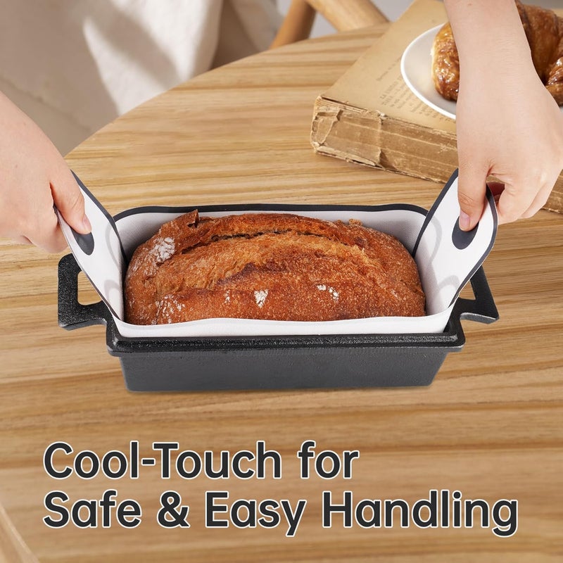 NiHome 4-Pack Silicone Bread Loaf Pan Liners, Reusable and Nonstick Silicone Bread Sling, Fit for 9x5, 9.5x5, and 10x5 Inch Loaf Pans, Dishwasher Safe, Easy to Clean (White) - Image 2