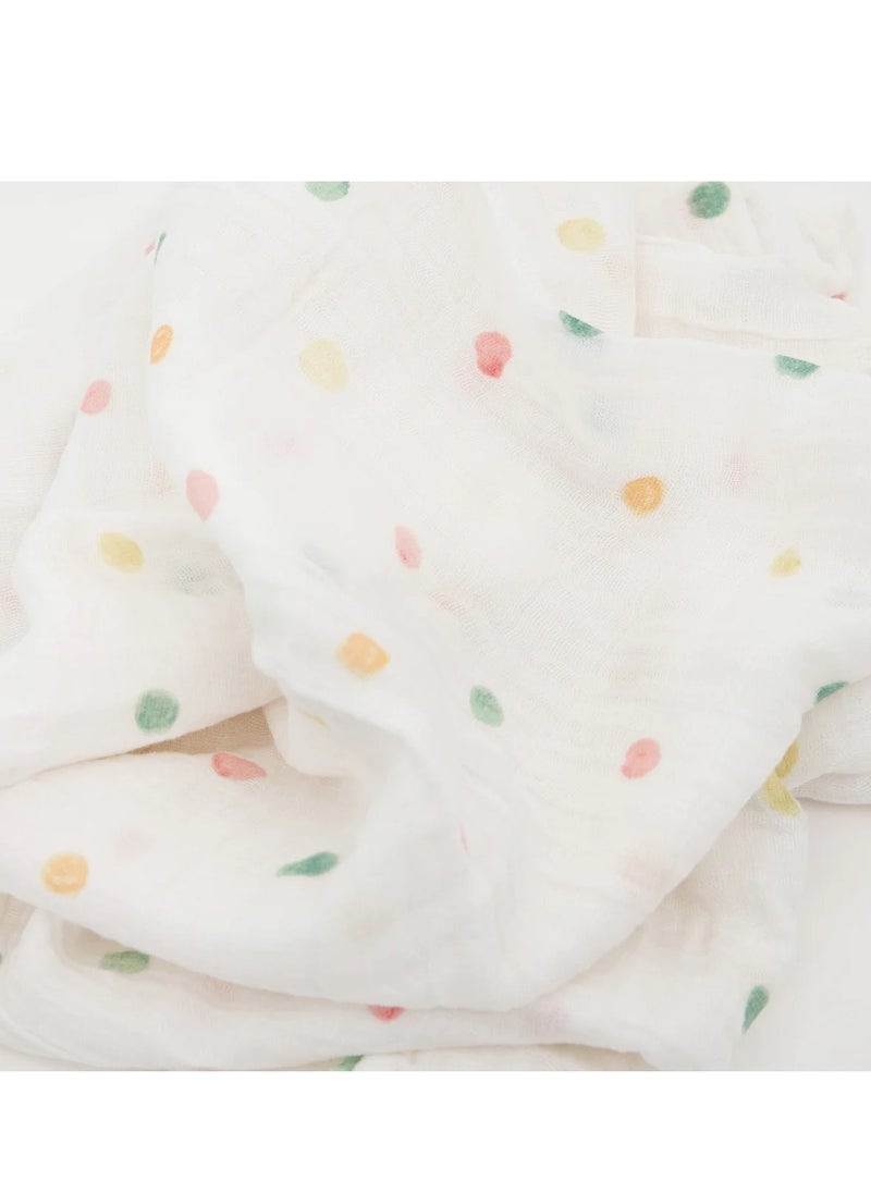 little unicorn - Cotton Muslin Swaddle Single Party Dots - Image 1