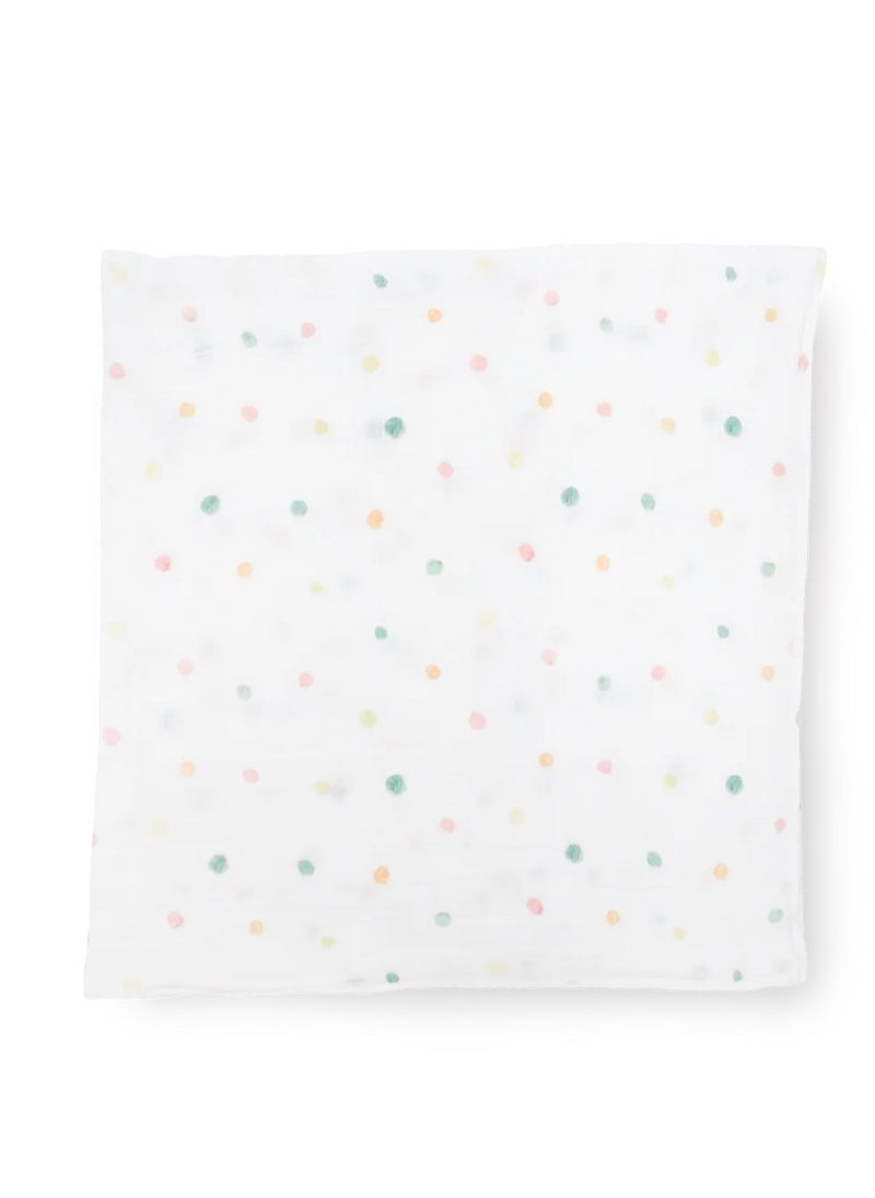 little unicorn - Cotton Muslin Swaddle Single Party Dots - Image 1