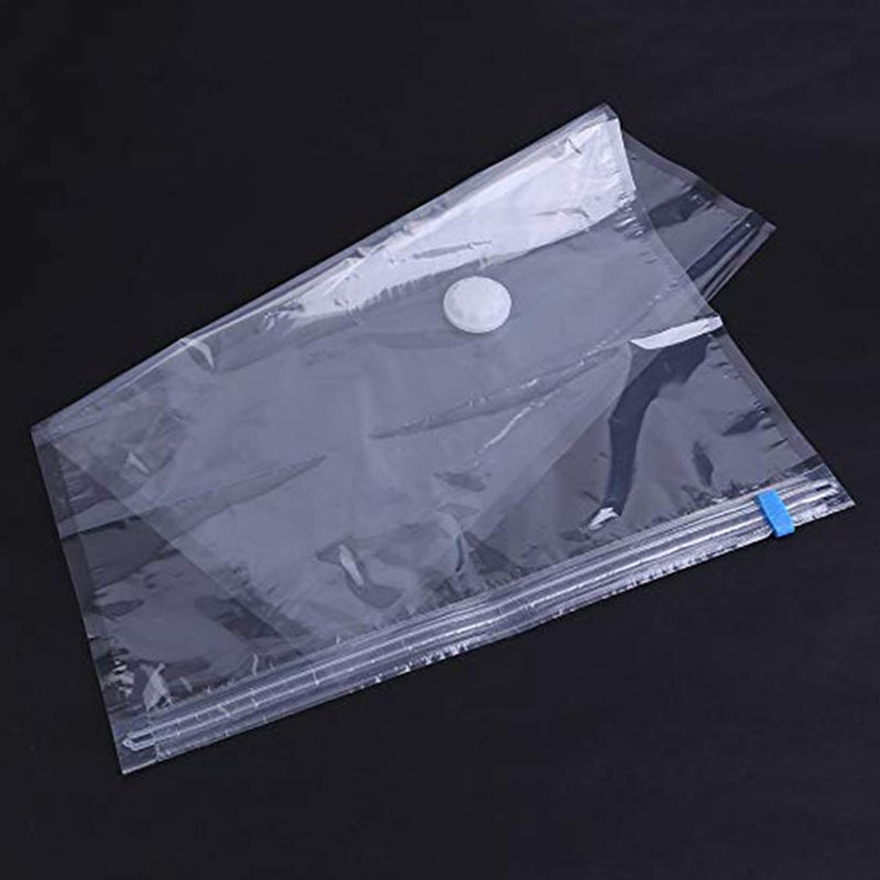 Kuber Industries Plastic Vacuum Storage BagsSpace Saver BagsTravel Vacuum Storage Seal Bags For Comforters Blankets Clothes Pillows With Hand Pump 50X60 Cm Pack of 2 Transparent - Image 4