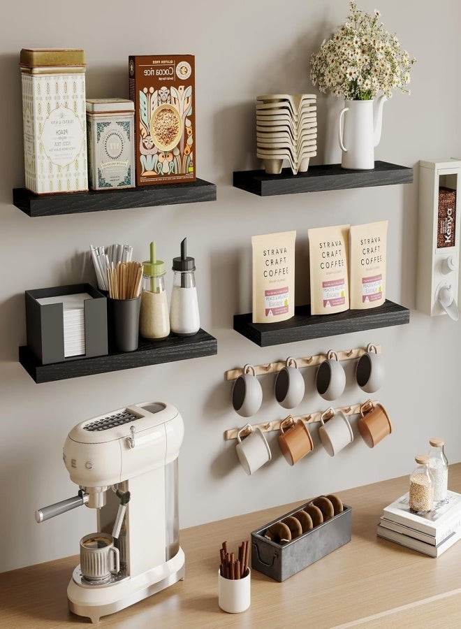 VarietyVoyageD 4 Pcs Set of Floating Shelves for Wall Decor Wall Shelves for Bedroom Storage Large Deep Wall Mounted Shelves for Bathroom Towels Laundry Living Room Kitchen Closet  - Image 4