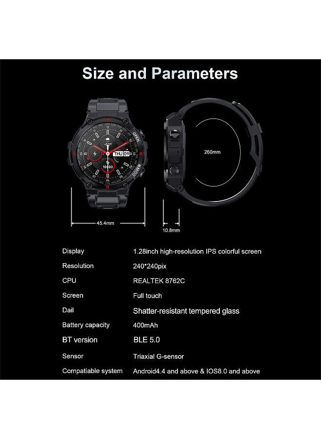 SENBONO SENBONO MAX6 Smart Watch with BT Call 1.28-Inch IPS Screen BT4.0+5.0 Fitness Tracker Sleep/Heart Rate/Blood Pressure Monitor Compatible with Android iOS Black  - Image 4