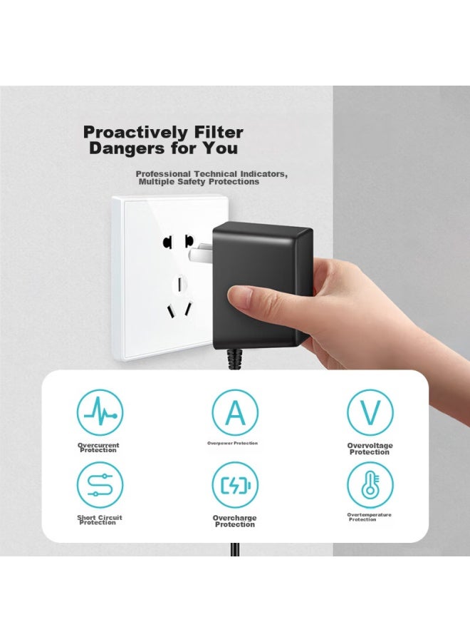 Mryc 12v1a Power Adapter Compatible With Set-top Box, Fiber Optic Modem, Router, Monitor, Surveillance Camera, Hard Drive Enclosure Converter Dc Round Hole Charging Cable 5.5*2.5/2.1 - Image 2