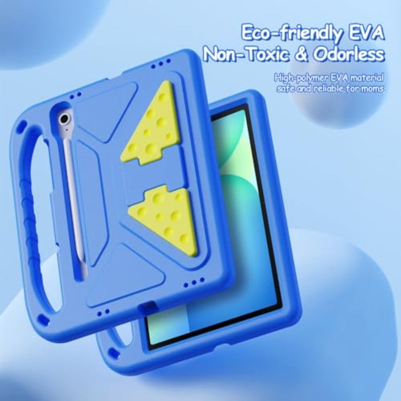 DUX DUCIS Puff Series Case for Samsung Galaxy Tab S10 Lite/ S10 FE/ S9 FE/ S9/S8/S7 Shockproof EVA Foam Protective Tablet Cover with Handle, Foldable Kickstand and Drop Protection Blue - Image 4