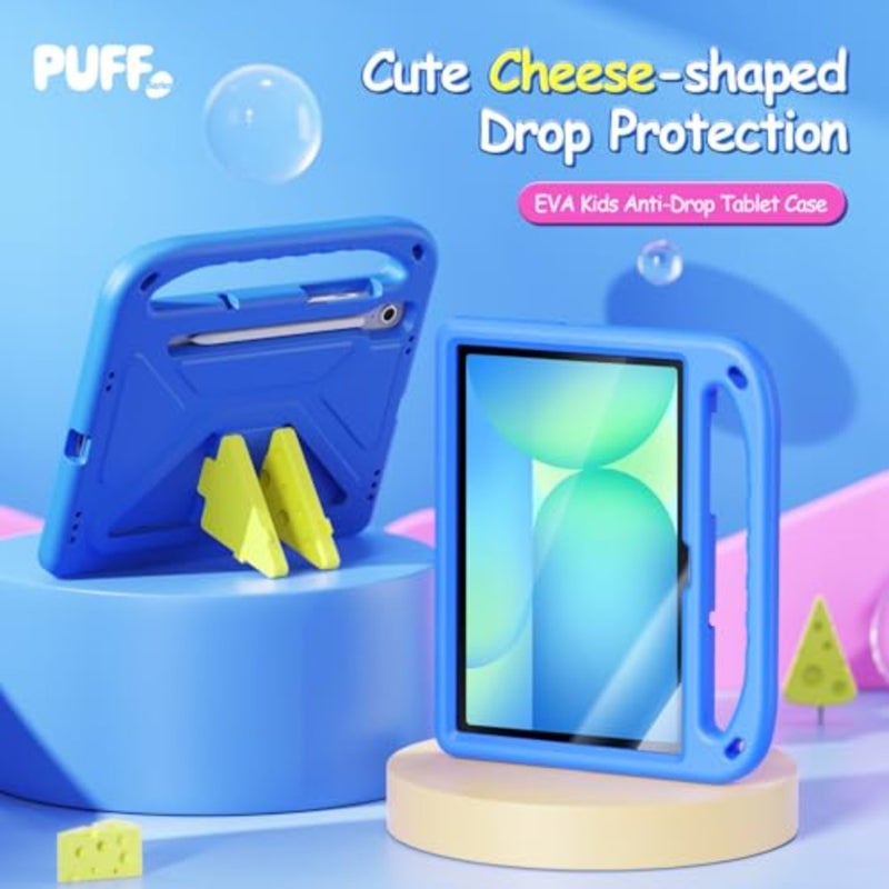 DUX DUCIS Puff Series Case for Samsung Galaxy Tab S10 Lite/ S10 FE/ S9 FE/ S9/S8/S7 Shockproof EVA Foam Protective Tablet Cover with Handle, Foldable Kickstand and Drop Protection Blue - Image 3