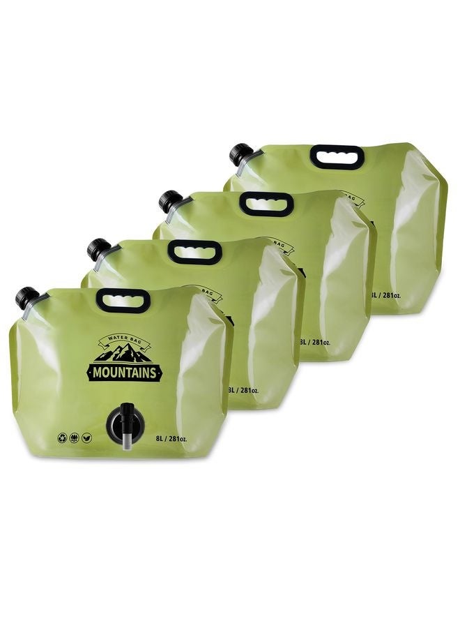 HOMESTAR Collapsible 8L Water Storage Bag, BPA-Free Portable Folding Water Jug with Adjustable Faucet, Leakproof Emergency Water Bag for Camping, Hiking, Riding, Outdoor Sport (GREEN, 4) - Image 1