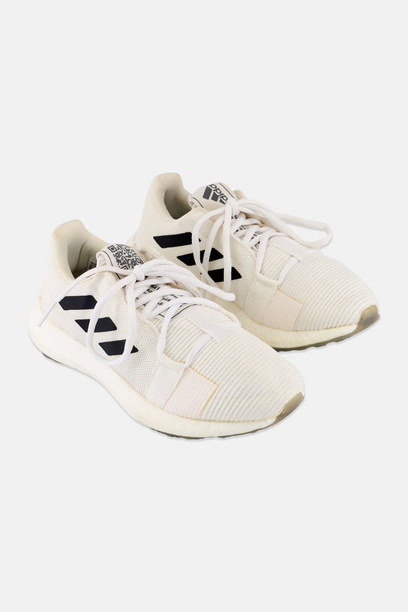 Adidas Kids Boy Senseboost Go Lace Up Running Shoes, White  - Image 1