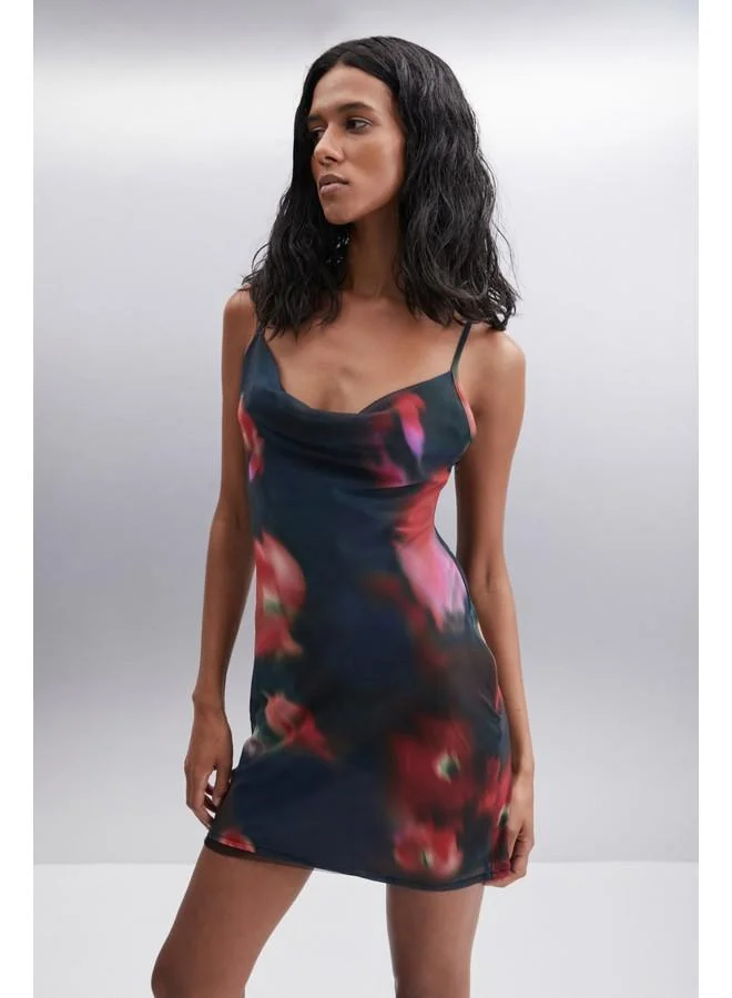 GRIMELANGE Grimelange Dayra Women's Polyester Slim Patterned Dress