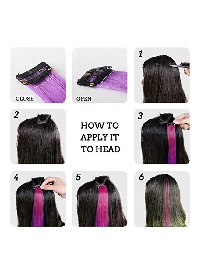 NIBEMINENT 24-Piece Clip In Hair Extensions Multicolour 20inch - Image 4