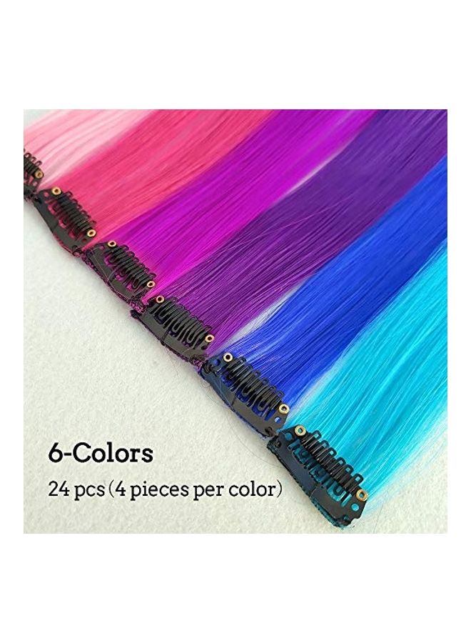 NIBEMINENT 24-Piece Clip In Hair Extensions Multicolour 20inch - Image 5