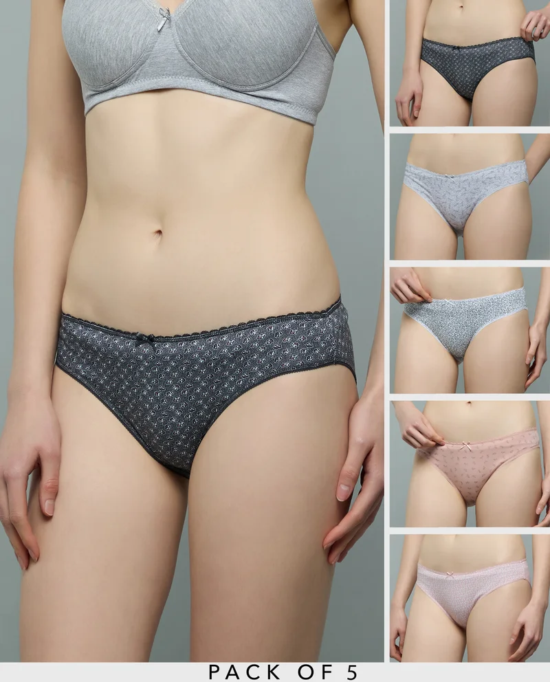 R&B 5 Pack Printed Bikini Briefs
