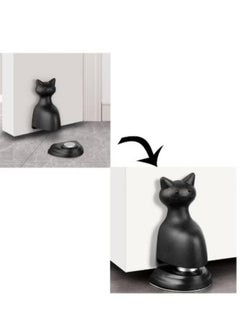 Magnetic Door Stopper Catch Wall Protector, Black Cat Shape Door Stop for Bottom of Door, No Punching Anti-Collision with 3M Tape for Door of Bedroom, Balcony, Kitchen, Entry - pzsku/Z58BFF3AF5BE22E46F398Z/45/_/1708495060/1cc353ef-d3d8-47ef-a1a8-4c8fa6abb737