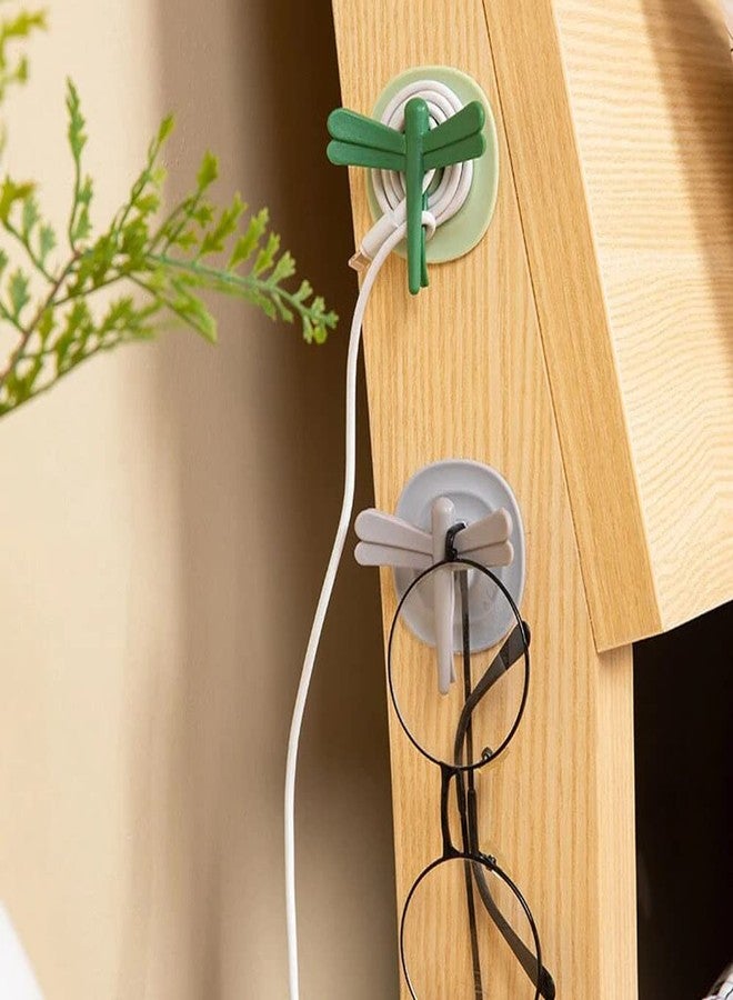SpiderJuice 4Pc Multi-Functional Self Adhesive Dragonfly Hooks for Wall Without Drilling Plastic Bag Clip Sealer Bathroom Kitchen Towel Hanger Stickers Decorative Fridge Magnets Drawer Pull Handels - Image 4