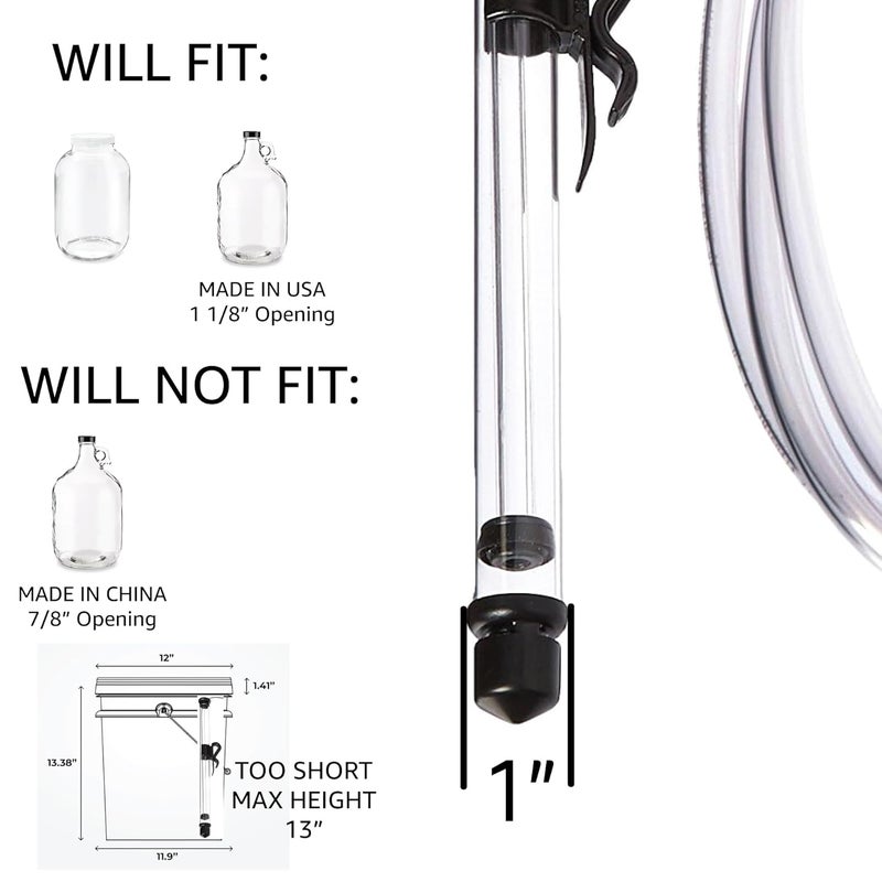 Fermtech - Auto Siphon Mini with 6 Ft of Food Safe Tubing & Clamp - Easy Home Brewing, Winemaking Kit, Complete System for Beer, Wine, Liquid Transfer & Fermentation Tools - Perfect for Small Batches - Image 3