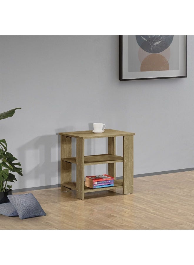 DANUBE HOME Athens End Table Modern And Elegant Side Table For Living Room Stylish Accent Table Compact Design Durable And Versatile Home DÃ©cor For Any Space - Light Oak - Image 1