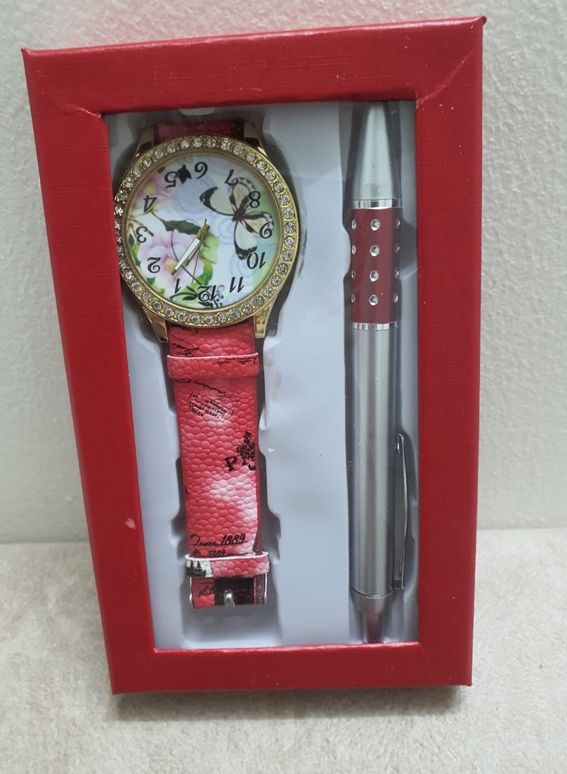 A gift box (for women) consisting of a watch and a pen, very cheap, presented as gifts for celebrations, honors, or rewards. - Image 2