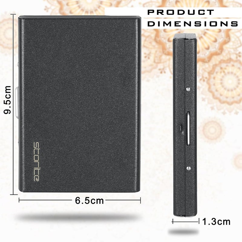 Storite 6 Slots RFID Protected Metal Credit Card Holder Wallet for Men & Women (Black-Matt Finish-9.5 x 6.5 x 1.3 cm) - Image 2