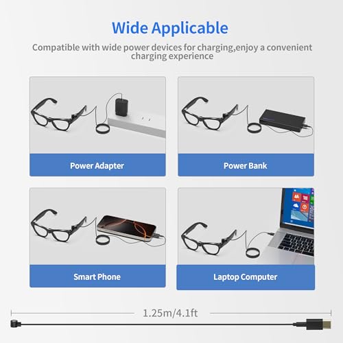 RCstyle HiBloks Magnetic Charging Cable for Ray-Ban Meta Wayfarer/Skyler/Headliner Gen 2 & Oakley Meta HSTN, USB-C Cable for RayBan Meta Gen 2 Accessories, Portable for Phone/Car/Laptop/Power Bank Charging - Image 2
