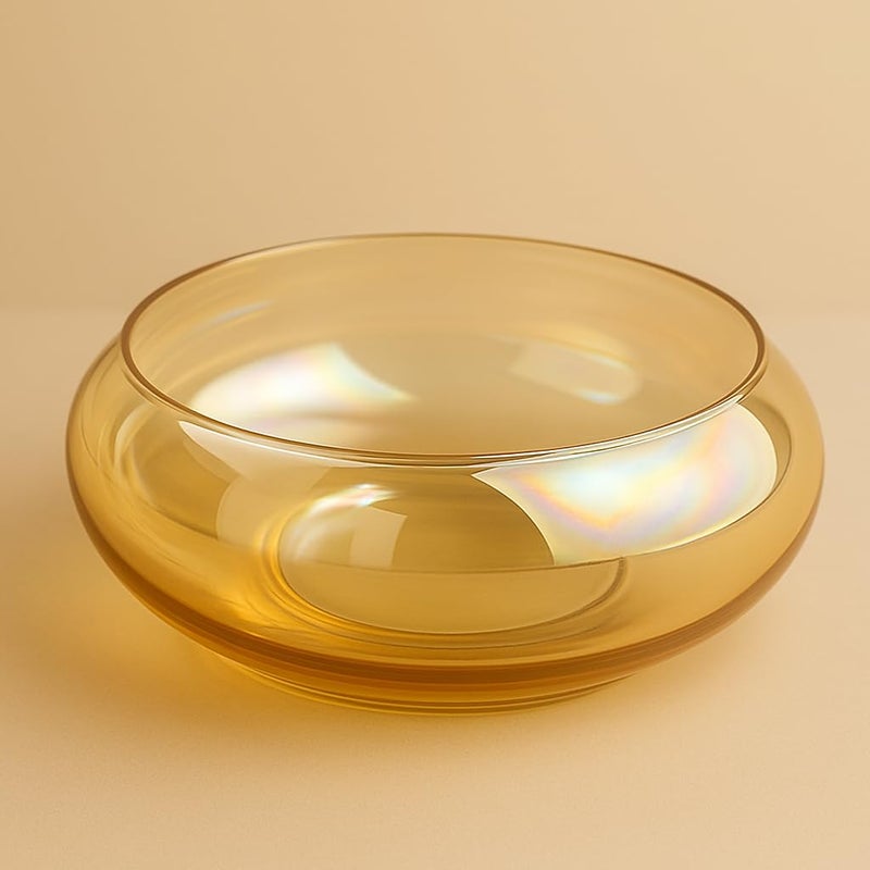 Eli ZORA Decorative Glass Bowl | Transparent Centerpiece Bowl for Living Room, Office, Coffee Table, and Home Décor | Natural Fragrance and Elegant Accent Display – 8 inch (Golden 7.5 Inch) - Image 2