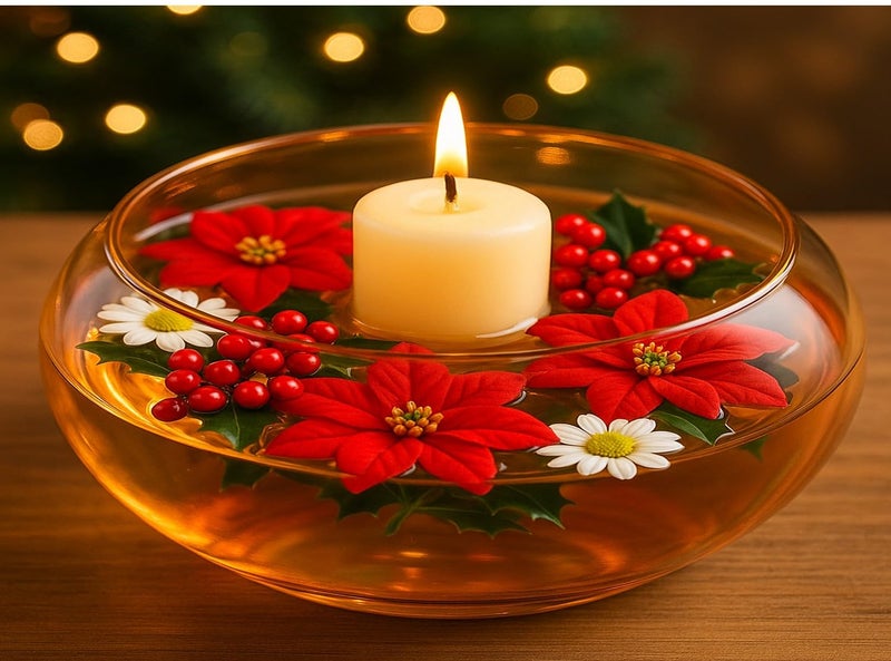 Eli ZORA Decorative Glass Bowl | Transparent Centerpiece Bowl for Living Room, Office, Coffee Table, and Home Décor | Natural Fragrance and Elegant Accent Display – 8 inch (Golden 7.5 Inch) - Image 1