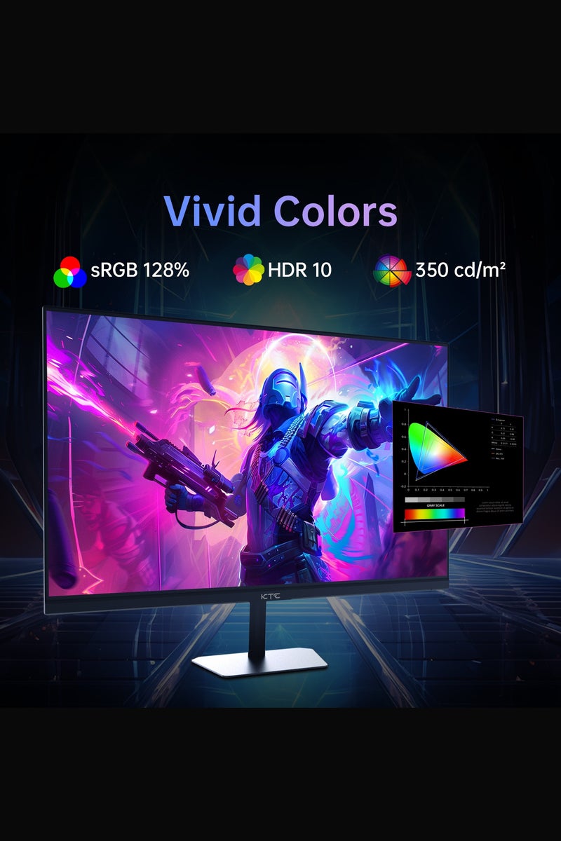 شاشة ألعاب KTC مقاس 24.5 بوصة، دقة FHD 1080 بكسل، 180 هرتز، IPS سريعة، 128% sRGB، شاشة كمبيوتر بدون إطار، HDR10، مزامنة تكيفية، شاشة ألعاب كمبيوتر للعناية بالعين، HDMIx2، DP، قابلة للتركيب على حامل VESA، قابلة للتعديل، H25T7 - Image 5