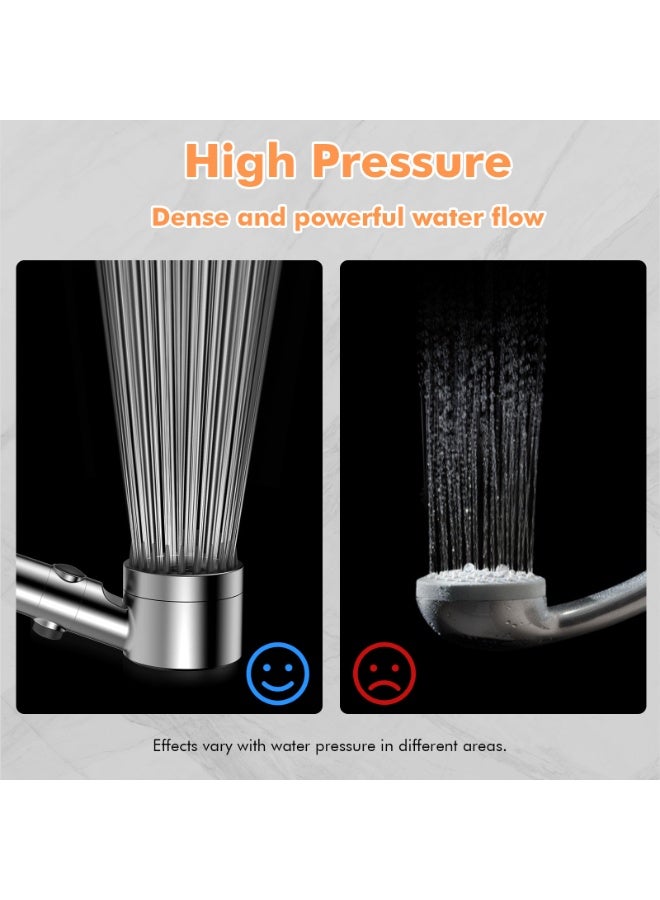 FEELSO Hard Water Filter Shower Head with 15 Stage Filter, 3+1 Spray Jet Modes High Pressure Shower Head and 1.5m Hose, Handheld Massage Shower Filter for Residual Chlorine Remove - Image 5