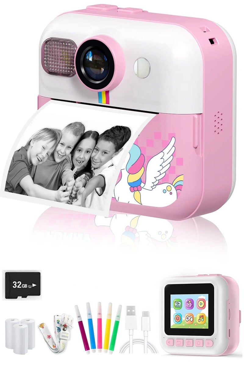 موكوم كاميرا الأطفال الفورية CP02 مع شاشة 2.4 بوصة، بطارية بسعة 1500 مللي أمبير، تخزين قابل للتوسيع حتى 32 جيجابايت، طباعة حرارية، كاميرا رقمية للأطفال من سن 3 إلى 14 سنة، هدية عيد ميلاد للبنات والأولاد، كاميرا HD للتصوير وتسجيل الفيديو، لعبة كاميرا للأطفال - Image 1