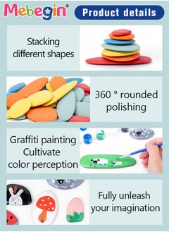 MEBEGIN Deluxe Rock Painting Kit with 12 Paints and 24 Cards, Non-toxic Art Supplies, DIY Drawing Stones Kit, Fun Arts and Craft Activity, Creative  Toy for Developing Kids Brain Thinking and Hand-eye Coordination, Great Gift Idea for Kids  - Image 5
