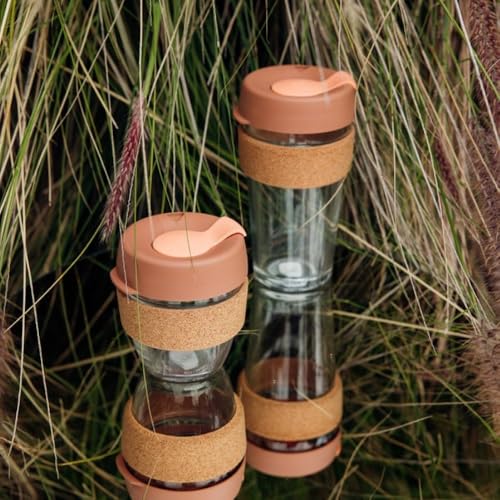 KeepCup Brew Cork, Reusable Glass Tumbler with Natural Cork, Grande Coffee Cup 16oz/454ml - Frappe - Image 2