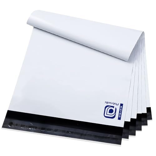 POLYSELLS 50 pcs 19x24 Inches White Poly Mailers Shipping Envelopes, Strong Adhesive Sealing, Waterproof, and Tear-resistant Postal Mailing Bags for Clothing, Books, and Accessories - Image 1
