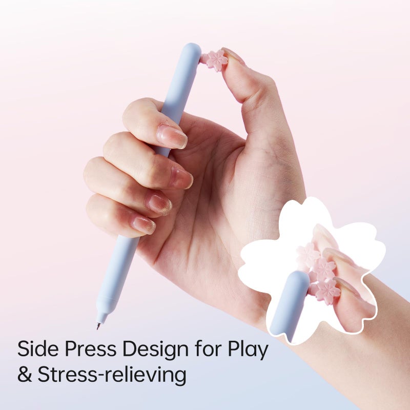 Kaco POPUP Gel Ink Pens 2 Pieces Sakura Series Black Ink Pens 0.5mm Fine Point - Image 3