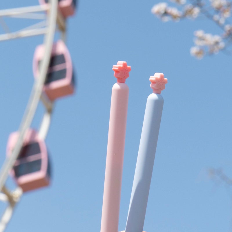 Kaco POPUP Gel Ink Pens 2 Pieces Sakura Series Black Ink Pens 0.5mm Fine Point - Image 2