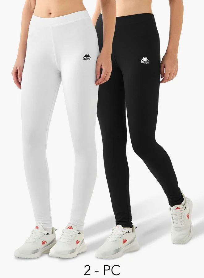 كابا Kappa Pack of 2 Elasticated Full Length Leggings with Logo Design