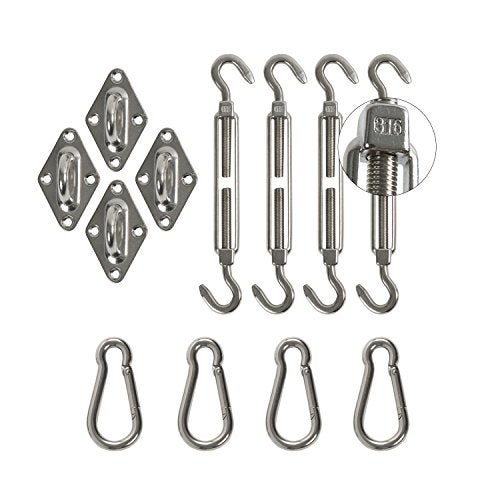 DOEWORKS Sun Shade Sail Kit of Rectangle Sails, Heavy Duty Stainless Steel for Outdoor Using - Image 1