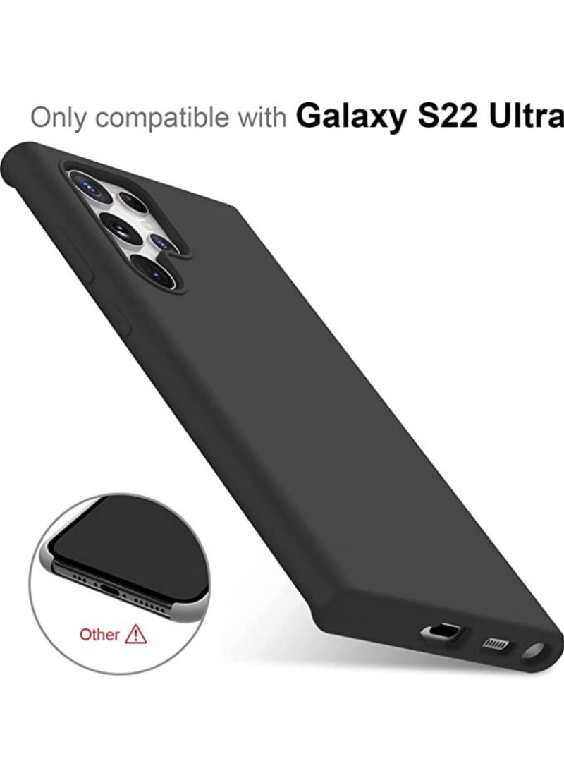 Raxoom Liquid Silicon Case Compatible with Samsung Galaxy S22 ULTRA, Shock-Proof Soft Gel Rubber Matte Finish Cover designed for Samsung Galaxy S22 ULTRA 6.80â€™ (2022)- Black - Image 2